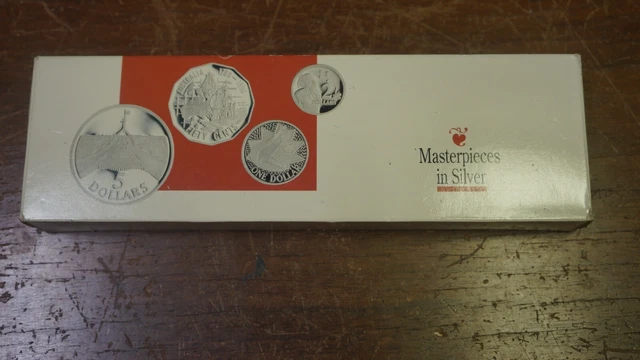 1988 Royal Australian Mint MASTERPIECES IN SILVER 4 COIN COMMEMORATIVE SET