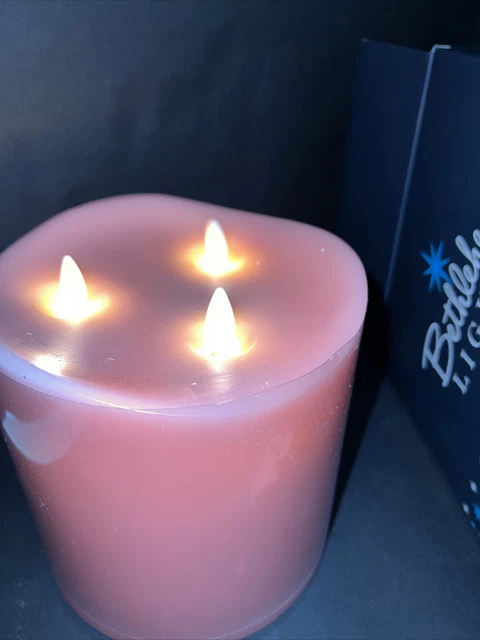 BETHLEHEM LIGHTS FLAMELESS Wax Touch LED Candle Large Pink New