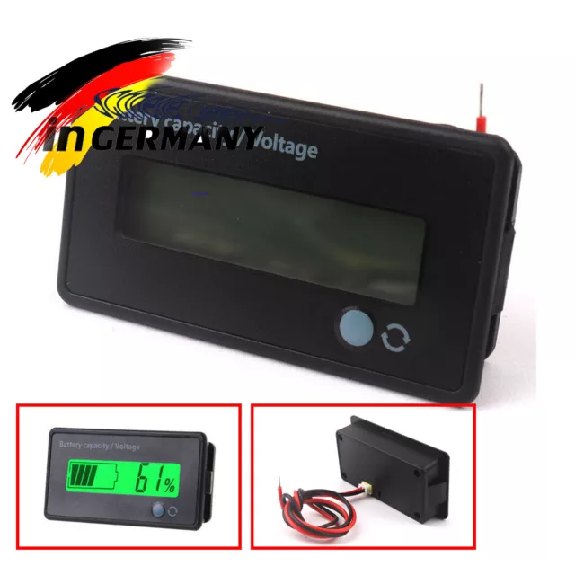 Car Auto Digital Voltmeter Spannungsmesser Batterie Kapazitäts Anzeige 12-48V