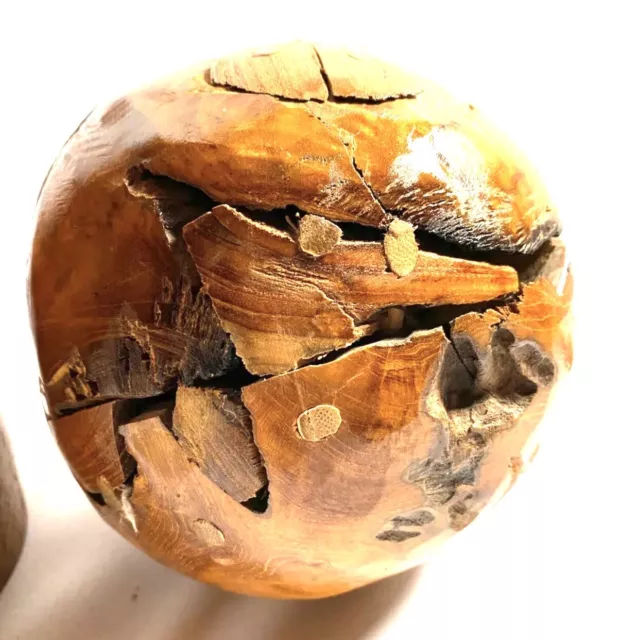 Wood ORB, Sphere With Stand Very Unique Cool Art Piece Handmade One Of A Kind