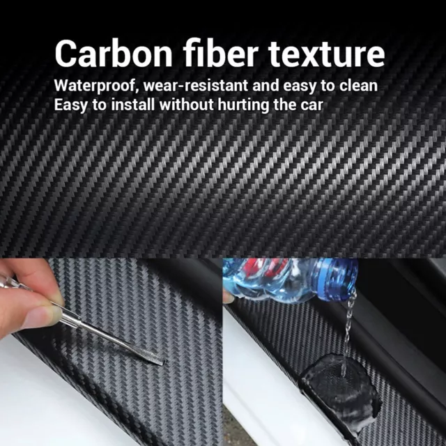 3D Carbon Fiber Vinyl Auto DIY Wrap Blatt Roll Film Aufkleber Schwarz 10 * 300cm 3