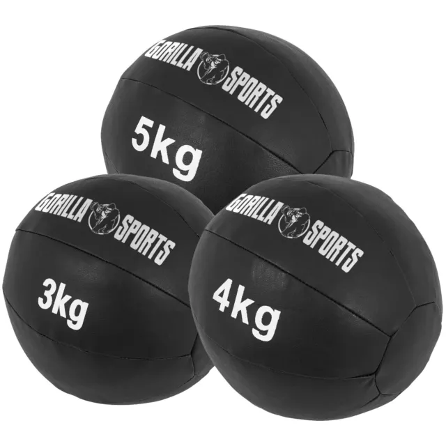 GORILLA SPORTS® Medizinball 29cm Fitnessball Gewichtsball Slamball Gymnastikball 3