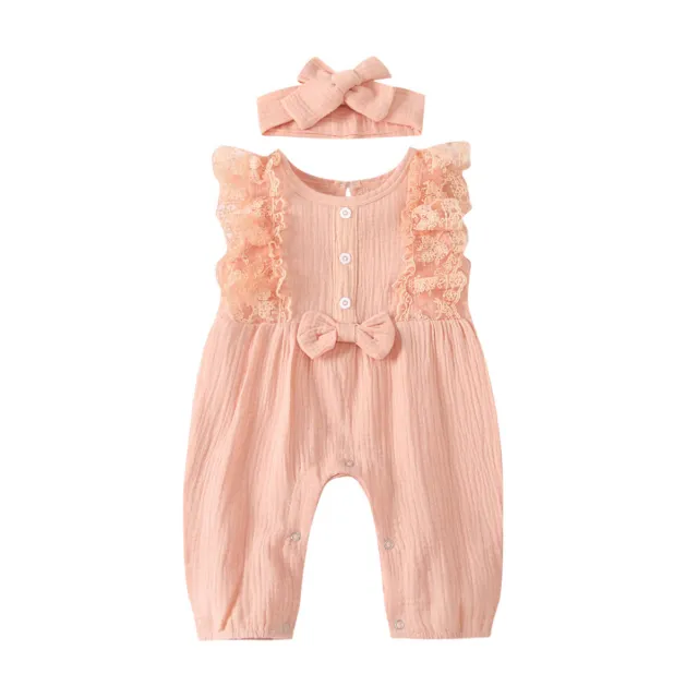 Newborn Baby Girls Outfits Clothes Lace Ruffle Romper Bodysuit Jumpsuit Playsuit 3