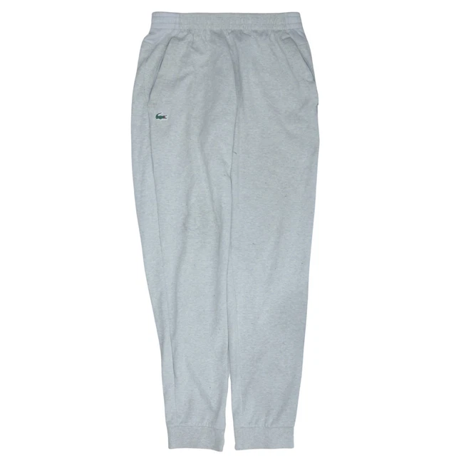 Lacoste Mens Joggers Light Grey Croc Logo Elastic Waist Cuffed Sweatpants M