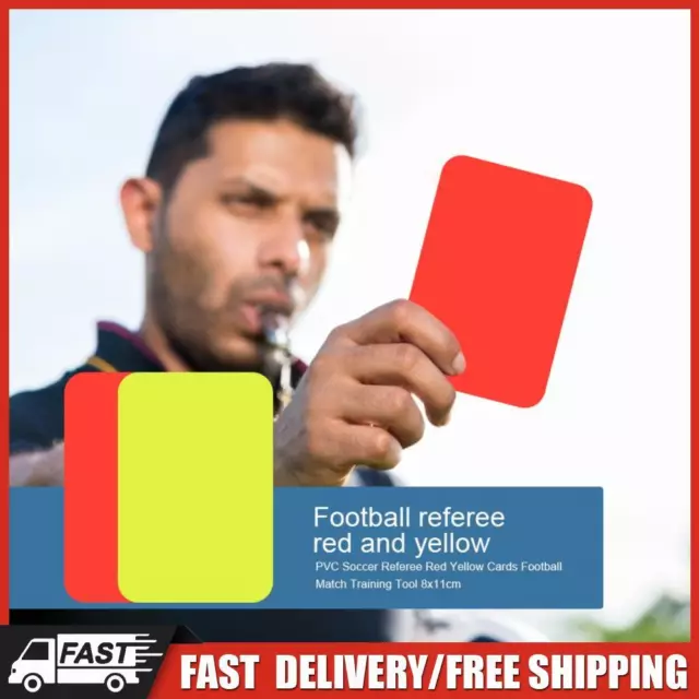 ,a Fußball-Schiedsrichterkarten, PVC, 2 Stück, Rot / Gelb DE