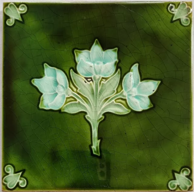 Art Nouveau Majolica Tile. Pilkington's .C1908