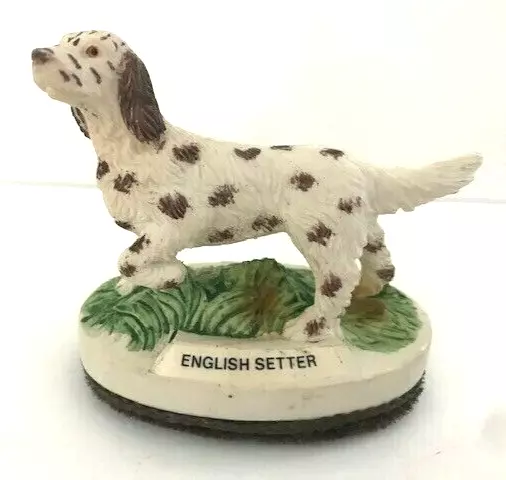 English Setter Figurine on a Lint Brush ~  by Jasco 1980s ~ 3 ½" long Never used