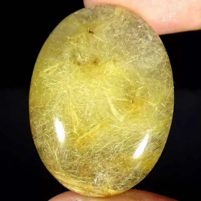 59.80Cts Natural Golden Rutilated Quartz Oval Cabochon Loose Gemstone