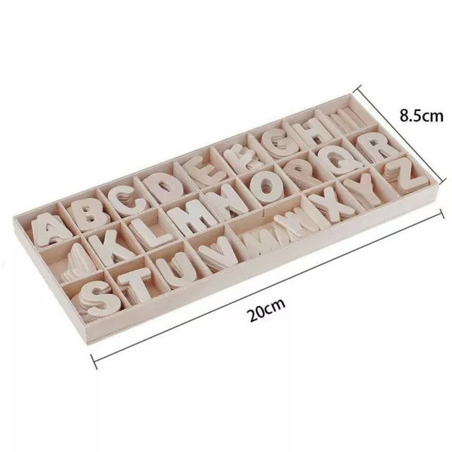Lettres en bois clair à personnaliser 130pcs décoration shabby chic avec caisse