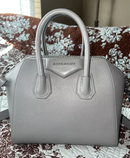AUTHENTIC GIVENCHY MINI Antigona Pearl Grey Leather EUC! $950.00 - PicClick