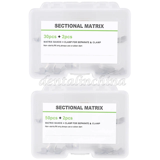 Dental Sectional Contoured Metal Matrices Matrix Bands Refill Kit Two Ring F1/F2