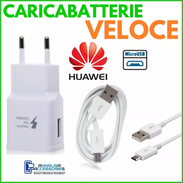 Chargeur Rapide Fast Chargeur Pour Huawei Y6S 2019 Prise + Câble Micro USB