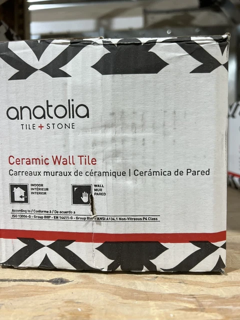 Anatolia Ceramic Wall Tile Glossy White 3x6 Box of 88 Pieces