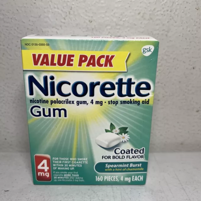 Chicorette nicotina para dejar de fumar con sabor a menta verde 4 mg 160 piezas VENCIMIENTO 2025
