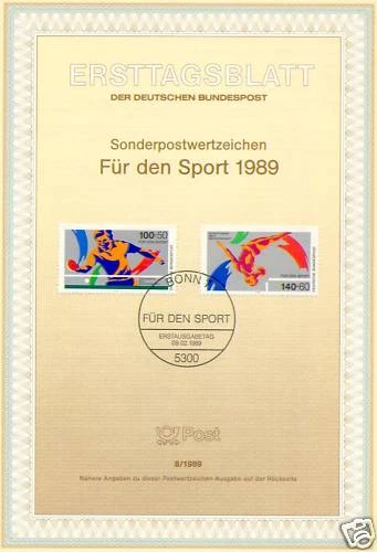 BRD 1989: Sporthilfe-Ersttagsblatt mit den Nr. 1408+1409! 20-06