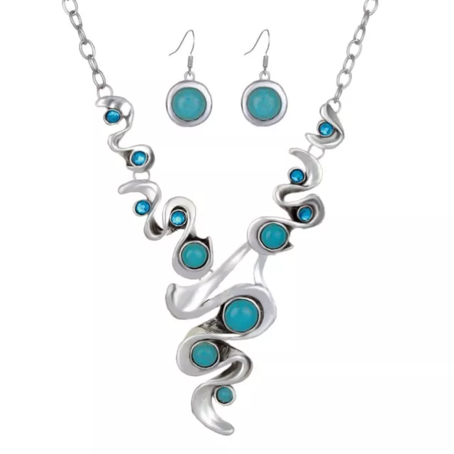 delicate earrings Necklace Earrings Turquoise Jewelry Boho Choker Chunky