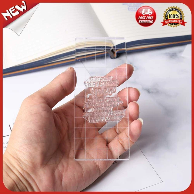 UK Acryl Stempelblock klar Stanzwerkzeug Set mit Gitterlinie Handwerk (5x12cm)