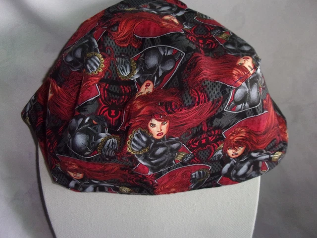 Black Widow/Avergers/Super Hero/Surgical/Scrub Cap/New/Red/Black/Marvel Comics