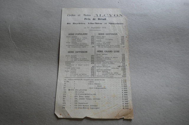 Peugeot & Helium1980 Tarifs et codes couleurs bicyclettes