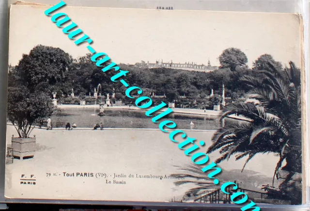 Cpa 75 Paris Jardin Luxembourg Artistique, Le Bassin 1929 Carte Postale Dos Vert