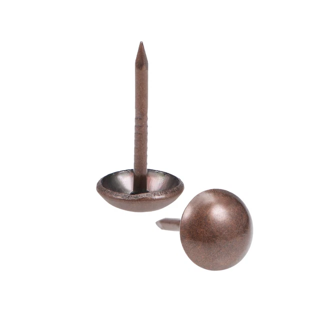 60 Pcs Antique Copper Upholstery Nail Heads - 12mm Diameter, Thumb Tacks For Furniture & DIY