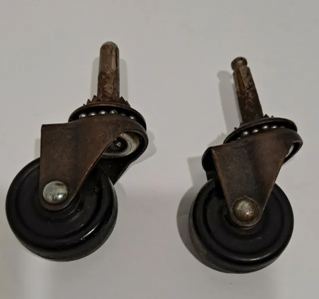 2- Bronze Swivel Casters 3.8"  Wheel 1.5" stem width 5/16" stem  length 1"5/16