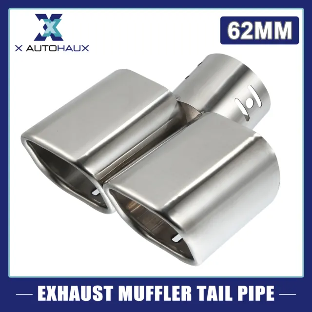 Vehicles Car 62mm Square Slant Tip Stainless Steel Exhaust Muffler Tail Pipe