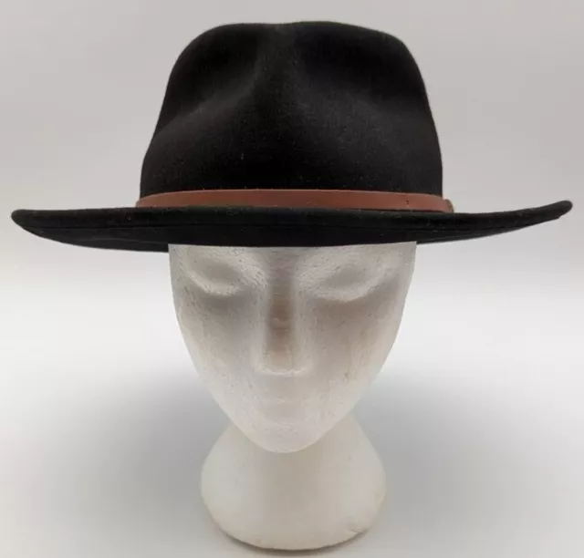 VINTAGE PENDLETON 100% Wool Black Fedora Hat With Band Made in USA ...