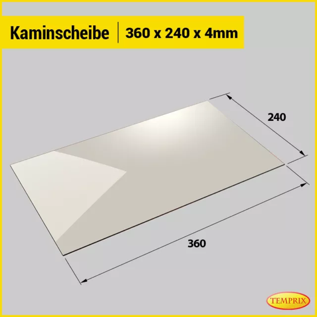 Temprix Kaminglas & Ofenglas | 360x240 Ofenscheibe | Ofen Glas auf Maß