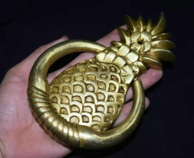 Brass Door Knocker Fruit Pineapple Handmade Victorian Style Home Door Bell CJ34