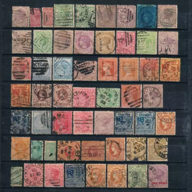 Victoria Early Used Lot 1867-1912 Australia territories 56 stamps British colony