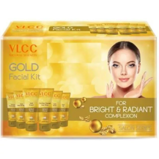 VLCC Gold Gesichts-Kit + kostenlose Rosenwasser Toner Creme 300gm (Salon-Serie)