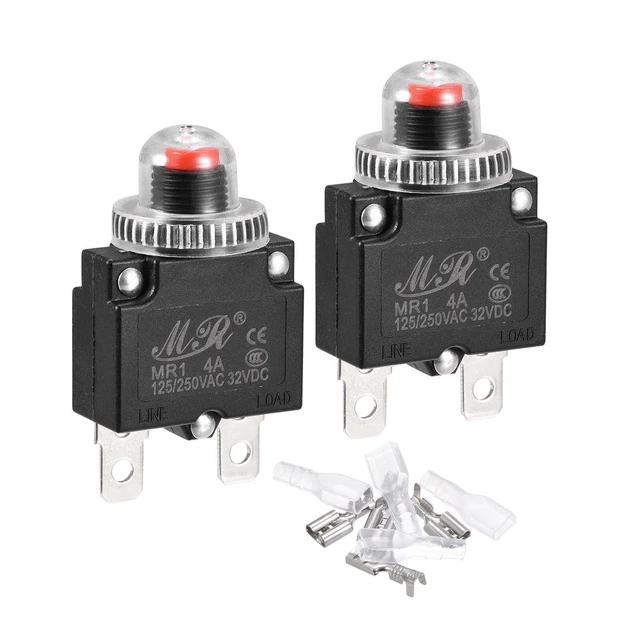 Circuito Sovraccarico Protettore Kit 4A AC125/250V DC32V Premi Pulsante 2 Set