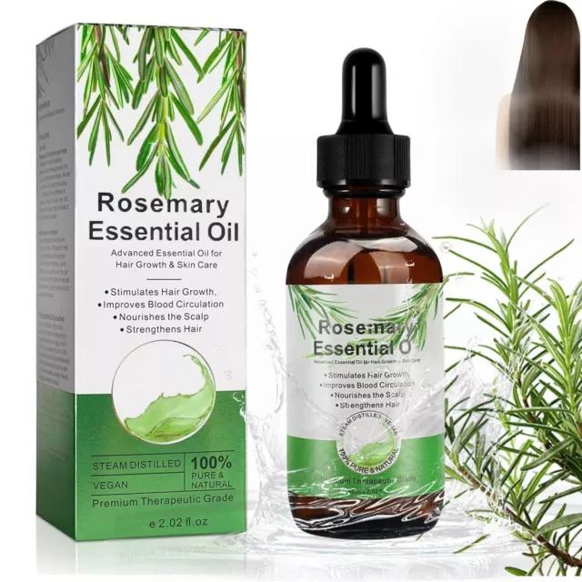 60ML Olio di Rosmarino per Capelli Crescita, Rosemary Oil for Hair Growth per Ca