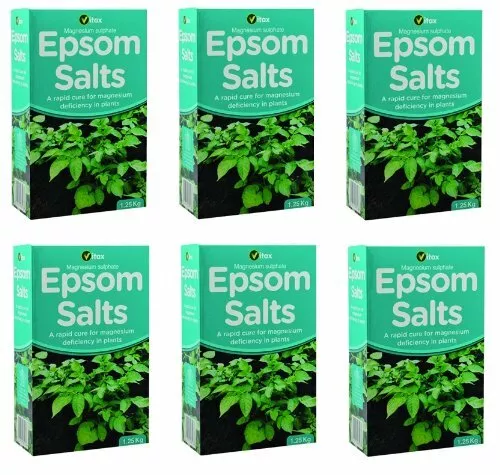 6 x Boxes Of Vitax - Magnesium Sulphate Epsom Salts - 1.25KG Each