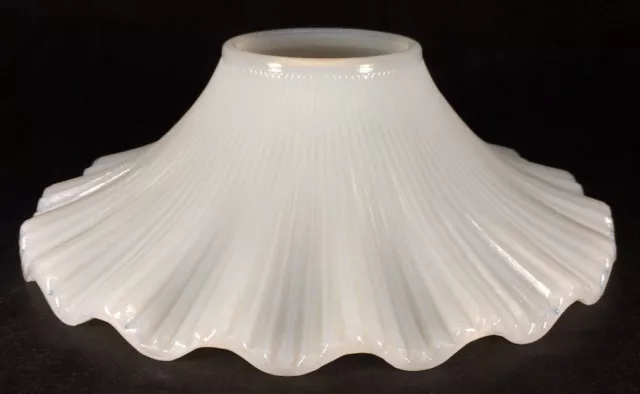 NEW 7 1/2" White Opal Glass Petticoat Oil Kerosene Lamp Chimney Shade PS645