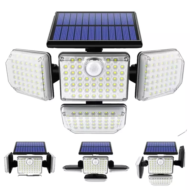 Projecteur Solaire de Sécurité à LED, 182/112 Lumières, 3 Modes d'Éclairage, sun