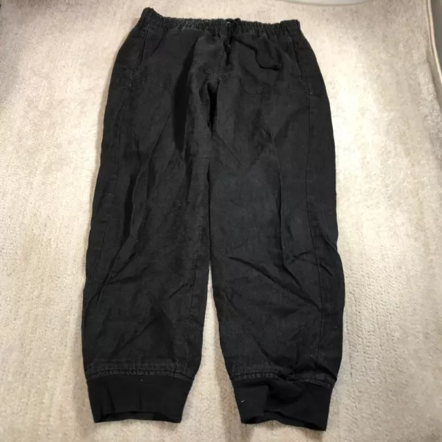Robert Geller Pants Mens 50 Linen Drawstring Made in Japan Black 30x28 Jogger