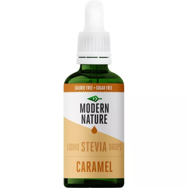 Modern Nature Pure Liquid Stevia Drops Sweetener 50ml - CARAMEL