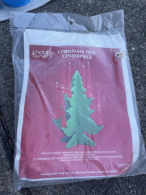 Kit de centro de madera árbol de Navidad Hobby Kraft década de 1990 precorte vintage 7354