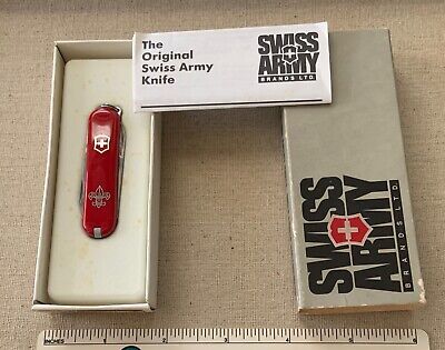 NOS VICTORINOX Swiss Army Brands Boy Scout POCKET KNIFE Red Classic #1394 NIB