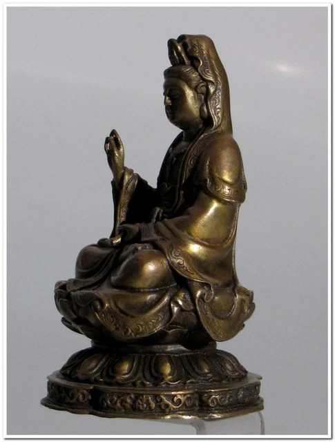 Chinese Bronze Kwan Yin Exquisite Statue Figure