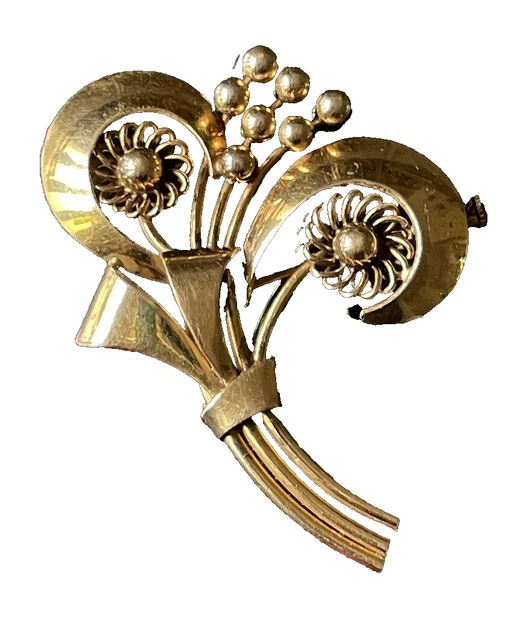 Broche Plaquée Or Jeanne D'Arc Signée Beckert - Bijou Vintage Occasion