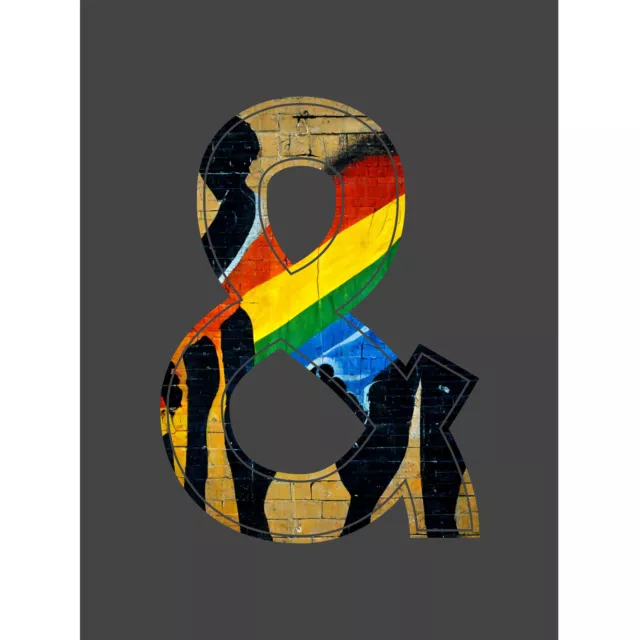 Symbol & And Ampersand Sign Rainbow Stripe Graffiti Initial Huge Wall Art Poster