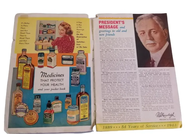 1943 Rawleighs Good Health Guide Almanac and Cook Book Spices Medicines Book 3