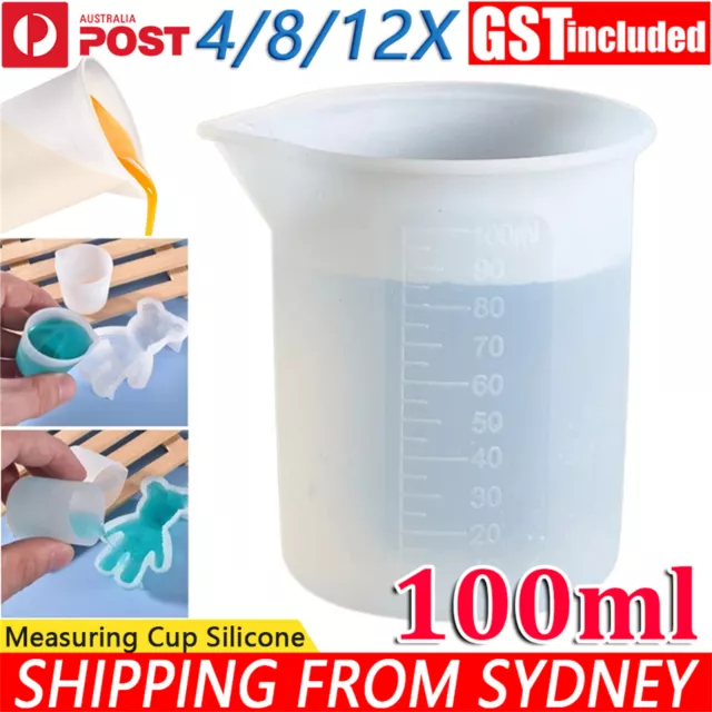 12x Silicone Measuring Cups Resin Mixing Cups for Epoxy Resin Pouring Cup