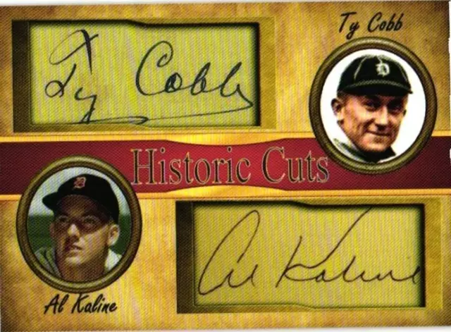 Al Kaline Ty Cobb Historic Cuts Novelty Baseball Card