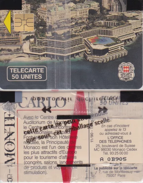 TELECARTE 50 unités. MONTE CARLO . MONACO .  NEUVE SOUS BLISTER. 1990