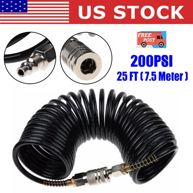 AIR HOSE FITTINGS Recoil Pneumatic Airline Compressor 200 PSI Quick