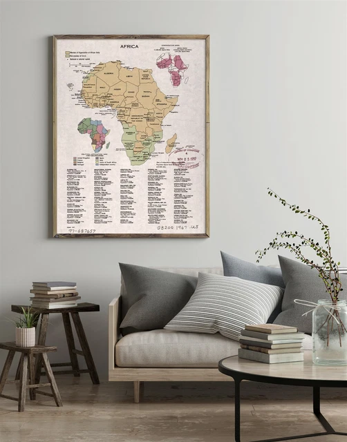 1967 MAP| AFRICA| Africa|Organization of African Unity Map Size: 18 ...